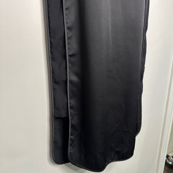 H&M Black Short Sleeve Satin Effect Midi Dress - SZ 4 - Picture 4 of 14